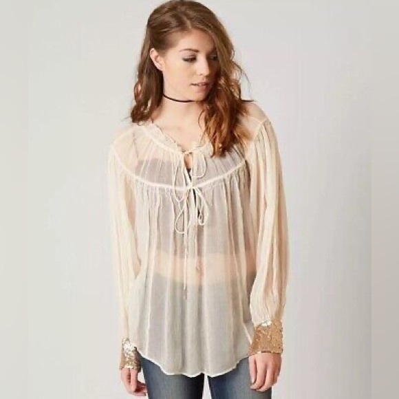 Free People Tops - Free People NWT woman’s sheer blouse medium